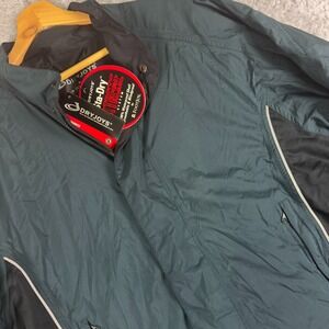 DryJoys FJ Golf Rain Wind Jacket Mens Windproof Full‎ Zip Green/ Black Size M
